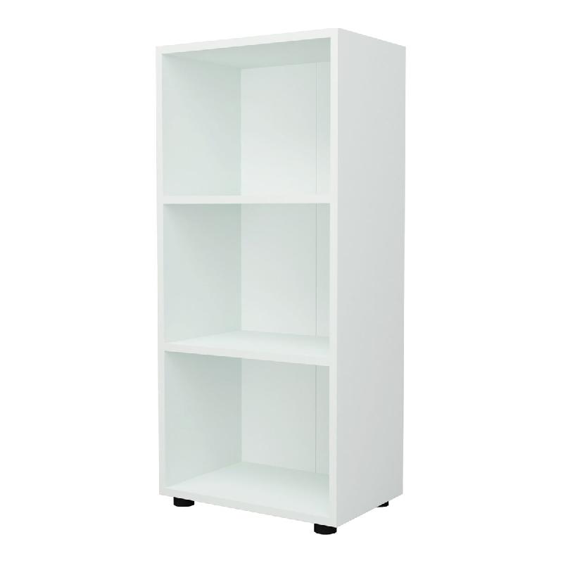 Helloshop26 - Bibliothèque design pour salon étagère style original à 3 niveaux 108 x 49 x 30 cm blanc 03_0006515 - 3001795047765_0