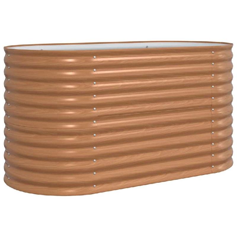 Helloshop26 - Jardinière surélevé moderne extérieur 160 x 80 x 81 cm durable minimaliste chic en acier marron 02_0058954 - marron acier 3000240866098_0