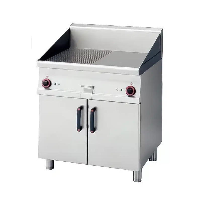 Plancha électrique sur meuble placard fermé - gamme 700 - inox AISI 304 - puissance 5.55 kW_0