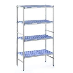 Tournus RAYONNAGE A CLAYETTES AMOVIBLES clayettes polypropylène à 4 niveaux dimensions  1494 x 400 mm hauteur 1750 mm - PLB1494_0