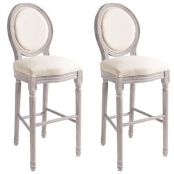 VidaXL Tabourets De Bar Lot De 2 Blanc Lin - blanc 245351_0