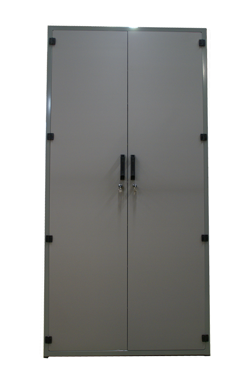 Armoire de rangement - Dimensions standards 1200x500x2200 mm - Châssis 30x30 - Double porte avec poignées et serrures - Options INOX, ACIER, COMPOSITES_0