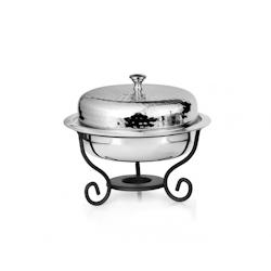 Aulica Chafing dish rond martelé 1l - argenté 550802_0