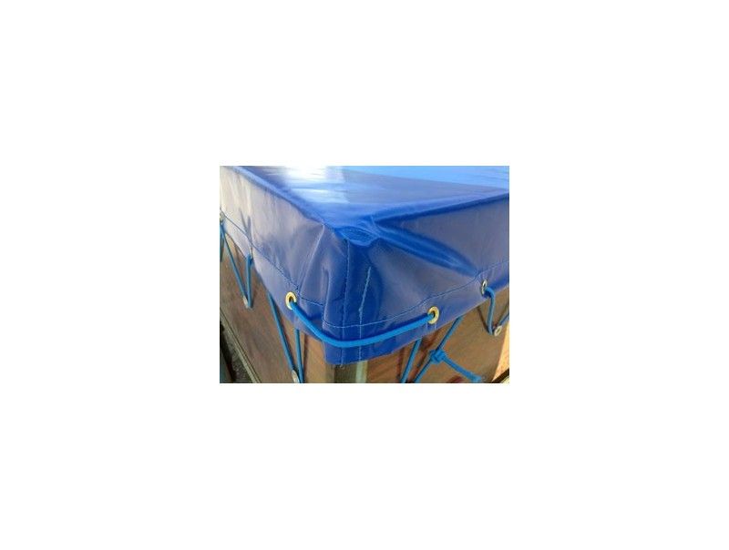 Bar129x93x5 - bâche 680g/m² pour remorque voiture - dimensions 1.80mx1.34mx0.10m - avec sandow et attaches inclus_0