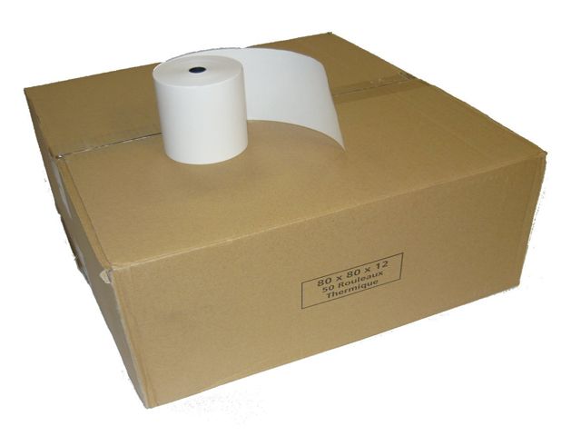 Carton de rouleaux de caisse - rouleaux thermiques 80/75/12 - papier BPA Free - 72 mètres_0
