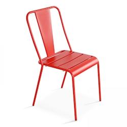 Oviala Business Chaise en métal rouge - rouge acier 105774_0