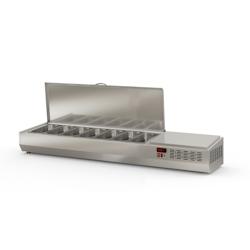 CORECO Vitrinette D'Exposition - Presentoir A Ingredients Avec Couvercle Inox - +2/+80 - 1795X396X605 - Inox  - Capacite 7 Bacs Gn1/3 EI180-T-1/3 - Ac_0