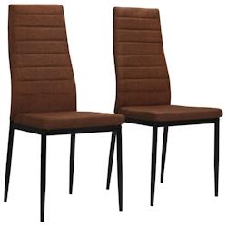 Décoshop26 - Lot de 2 chaises de salle à manger cuisine design moderne en tissu marron CDS020752 - marron 3001122099788_0