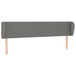 Décoshop26 - Tête de lit accessoire couchage chambre à coucher meuble avec rebord latéral 203 x 23 x 78/88 cm tissu gris foncé TDL0204918 - gris_0