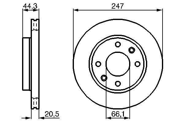 Disque de frein Bosch 0986478211 - ventilé de l'intérieur - boîte de 2 disques - côté avant - 4 trous_0