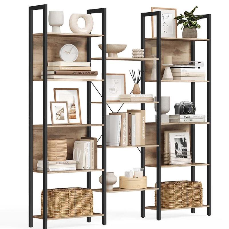 Helloshop26 - Bibliothèque étagère de rangement avec 14 compartiments cadre en métal pour salon bureau style industriel 158 x 24 x 12_0004258 - 30_0