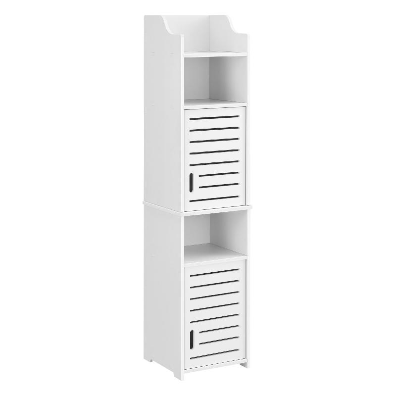 MEUBLE COLONNE POUR SALLE DE BAIN MEUBLE DE RANGEMENT À PORTES AVEC PLUSIEURS COMPARTIMENTS DE STOCKAGE 135 CM BLANC 03_0005824_0