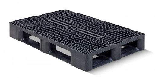 Palette en plastique recyclé 800 x 1200 mm - lourde - 5 semelles - charge jusqu'à 7500 kg_0