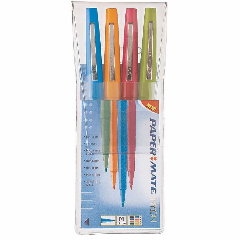 PAPER MATE FEUTRE  FLAIR - POINTE 0,5 MM - COLORIS ASSORTIS FUN - POCHETTE DE 4