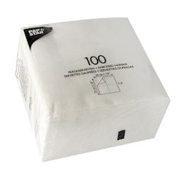 Papstar Serviettes, 1 pli pliage 1/4 33 cm x 33 cm blanc - blanc papier 81451_0