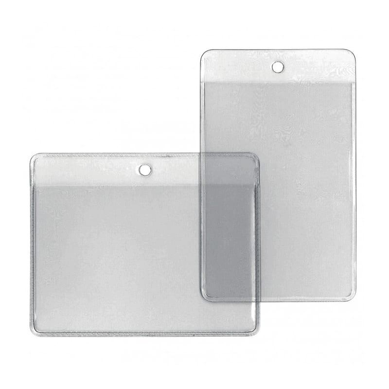 Porte-badge éco souple 86×54 en PVC transparent - Usage temporaire pour congrès et salons_0
