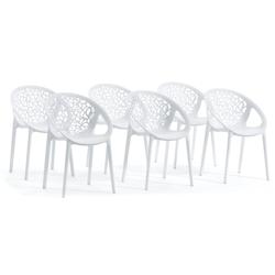 RATTATAN Lot de 6 chaises empilables en polypropylène renforcé de fibre de verre, pour extérieur et jardin, restaurant, cuisine design moderne –_0