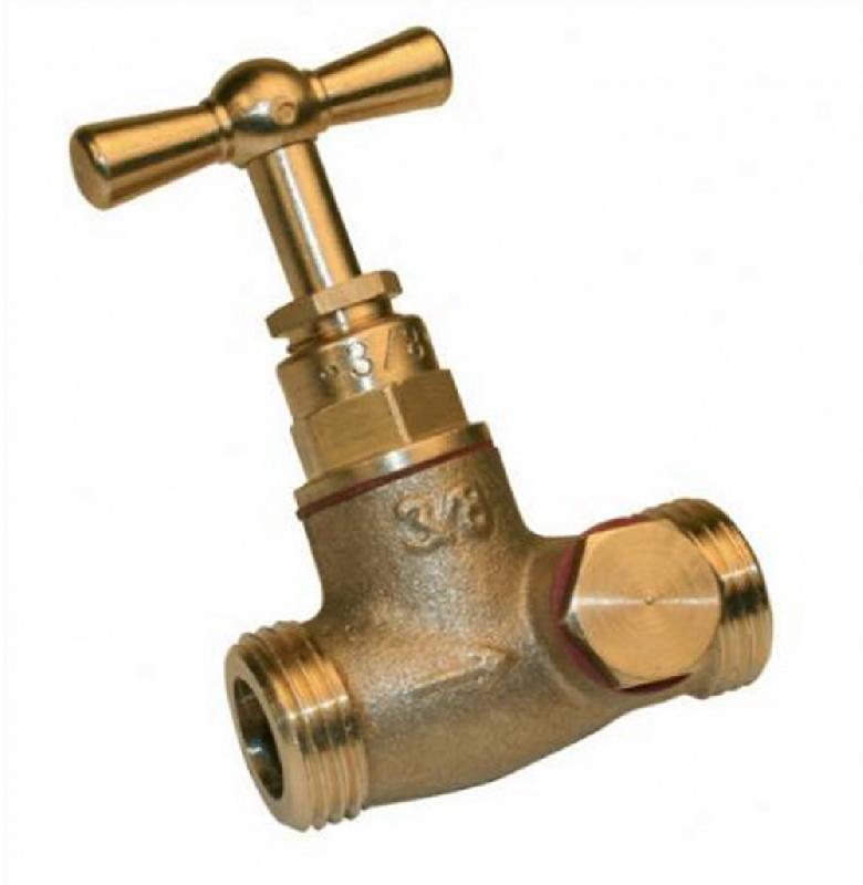 Robinet d'arrêt purgeur - 2 bouchons mâle/mâle - Filetage 20 x 27 mm - Compact et léger_0