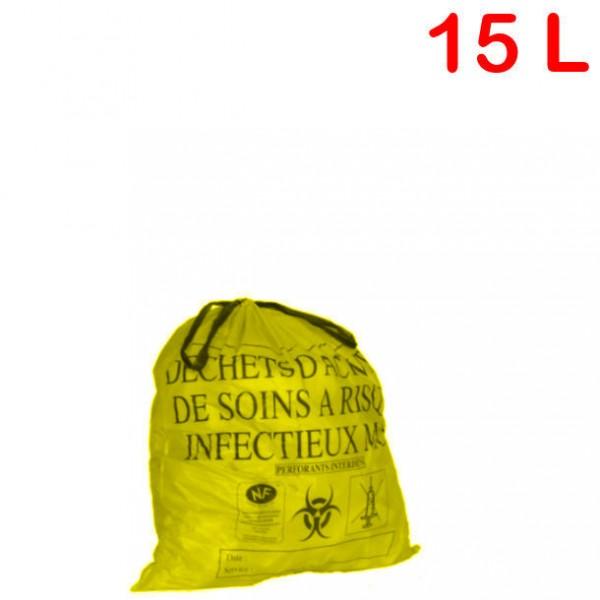 Sac poubelle à déchets infectieux Volume 15 litres_0