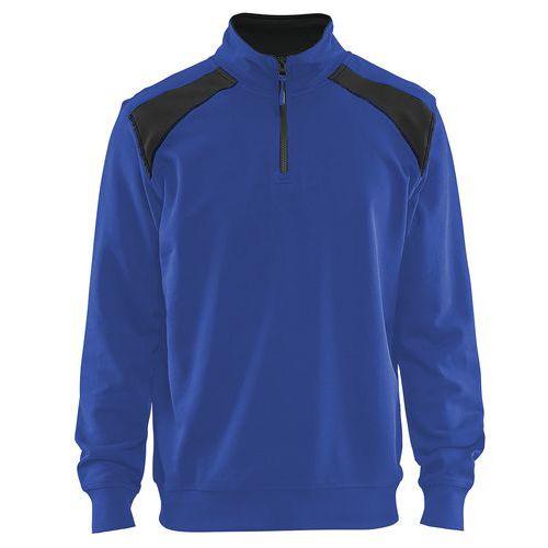 SWEAT COL CAMIONNEUR BICOLORE BLEU ROI/NOIR TAILLE 4XL - BLAKLADER