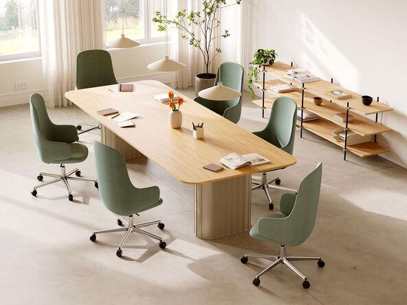 Table de réunion Xut rectangulaire avec pied en aluminium - Akaba - design modulaire par Ander Lizaso_0
