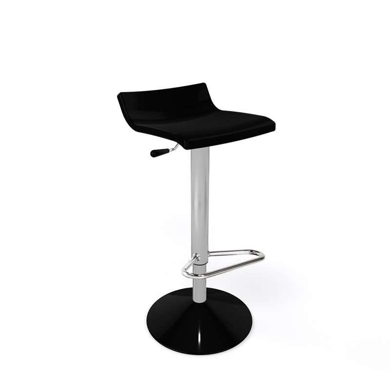 Tabouret de bar réglable et pivotant - Over T - structure en métal chromé et assise en technopolymère_0
