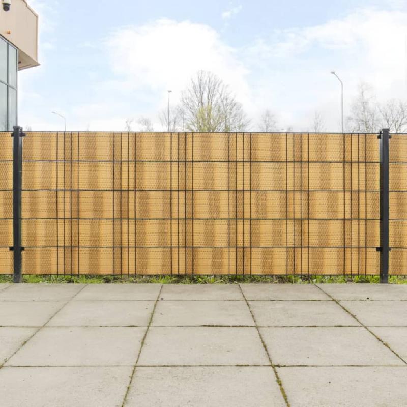 Vidaxl paravents de balcon 10 pcs marron clair 255x19cm résine tressée 156317_0