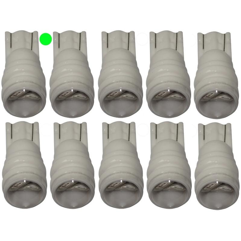 10x ampoule T10 W5W 12V 10LED SMD vert veilleuses /éclairage int/érieur seuils de porte plafonnier pieds lecteur de carte coffre compartiment moteur plaque dimmatriculation Aerzetix