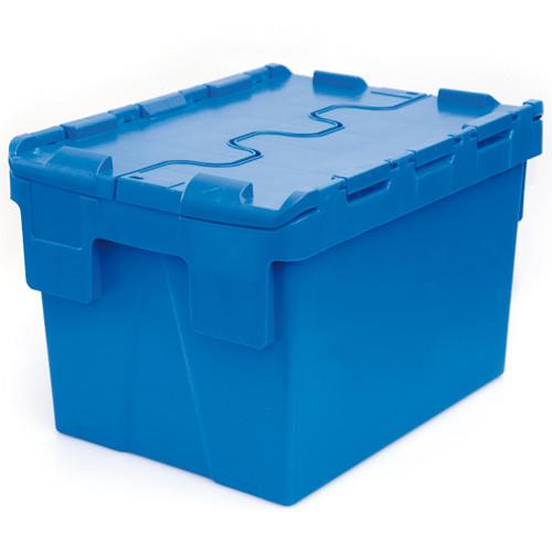 Bac plastique Gerbable Emboîtable Plein avec Couvercle intégré 400 x 300 x 265 Bleu - Réf : BAC114BM4326020_0