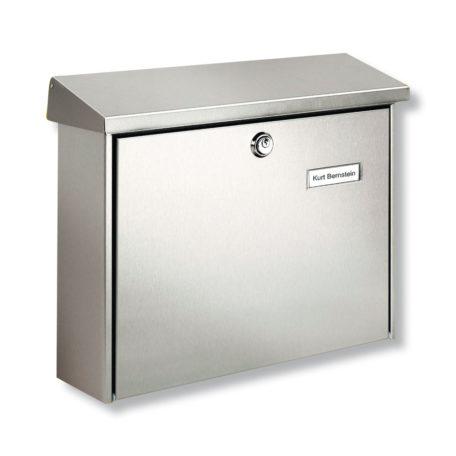 Boîte aux lettres Amrum en acier inoxydable avec porte-journaux intégré - norme EN 13724 - grand format DIN C4_0