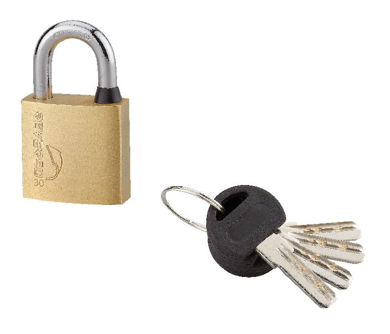 Cadenas à clé Reverso 30 mm - 4 clés réversibles - Corps laiton monobloc - Marque Thirard_0
