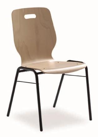 Chaise empilable en bois - Coque en multiplis de hêtre - Fabrication française - Dimensions et options disponibles_0