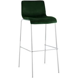 CLP Tabouret de Bar Hover Velours Piètement Quatre Pieds Chrome Vert - vert textile 327056_0