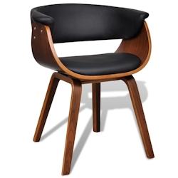 Décoshop26 - Chaise de salle à manger confort optimal bois courbé et synthétique noir CDS020018 - noir 3001046699781_0