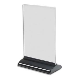 Deflecto porte-visuel base extrudée a5 vertical - dimensions : l15,7 x h24,6 x p7,6 cm transparent_0