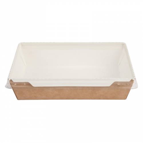 FA376 - Barquettes en carton recyclables avec couvercle - Colpac Fuzione - 1000ml - 140(H) x 190(L) x 45(P) mm_0