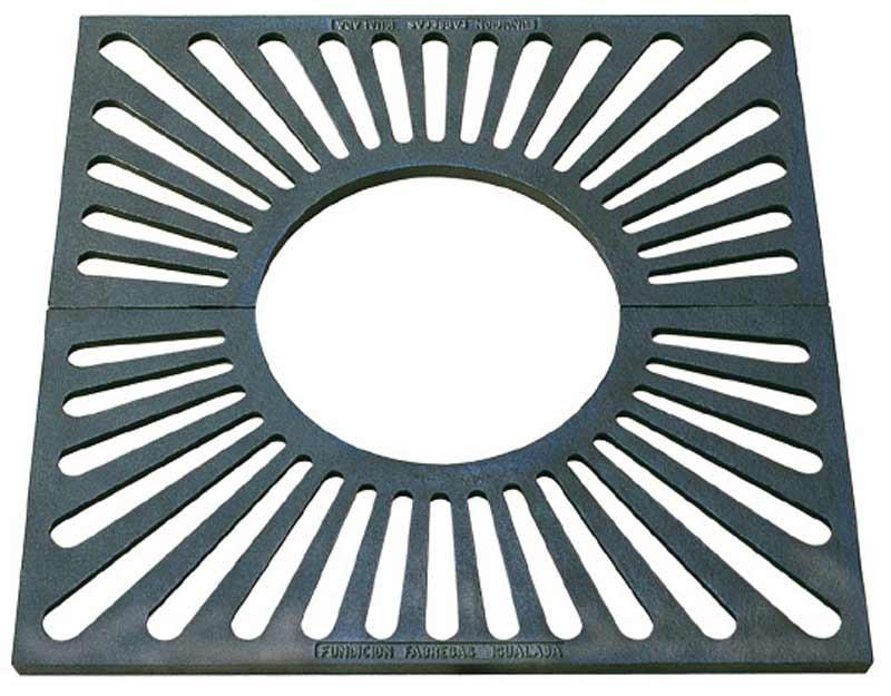 Grille d'arbre Cuadrado en fonte - Contour carré - Traitement antirouille - 3 dimensions disponibles_0