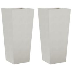 Helloshop26 - Jardinière bac lit surélevé plantes fleurs jardin terrasses lot de 2 35 x 35 x 75 cm acier inoxydable gris clair 02_0038944 - 3000217_0