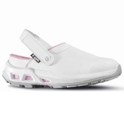 Jallatte - Sabots professionnels blanc et rose pour femmes MEREDITH ESD OB A E FO WRU SRC Blanc / Rose Taille 35 - 35 blanc matière synthétique 3597_0
