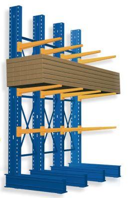 Rayonnage cantilever super lourd - stockage de charges longues et lourdes - réglage des bras au pas de 100 mm_0