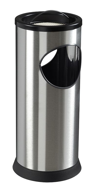 Réf. 58958 - Kipso - Cendrier corbeille Rossignol en inox brossé avec bac à sable et grille retire-mégots_0