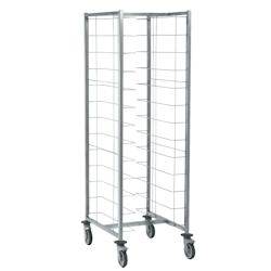 Tournus Equipement - Chariot cafétéria 2 x 12 niveaux sans parois pour plateaux 400 à 480 mm - inox gris - 800093_0