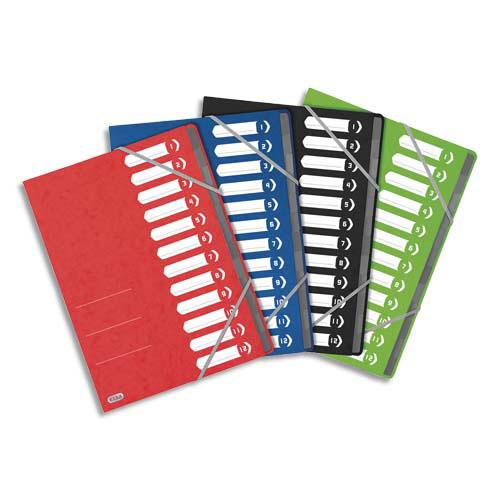 TRIEUR ELBA TOP FILE - COUVERTURE EN CARTE A4 - 8 POSITIONS - COLORIS ASSORTIS - LOT DE 15