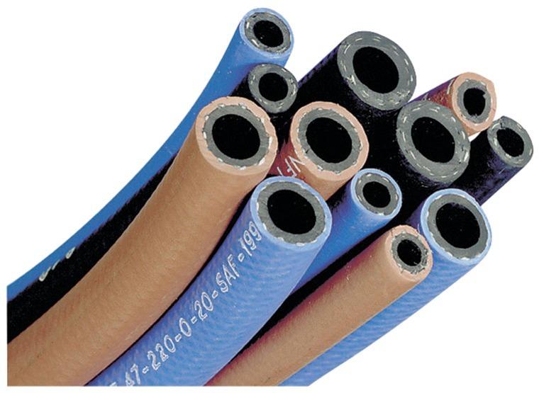 Tuyau de gaz en caoutchouc jumelé - diamètre 6,3x12mm - oxygène / acétylène - longueur 25m - 10 bars - GCE CHARLEDAVE - W000010077 - 588978_0