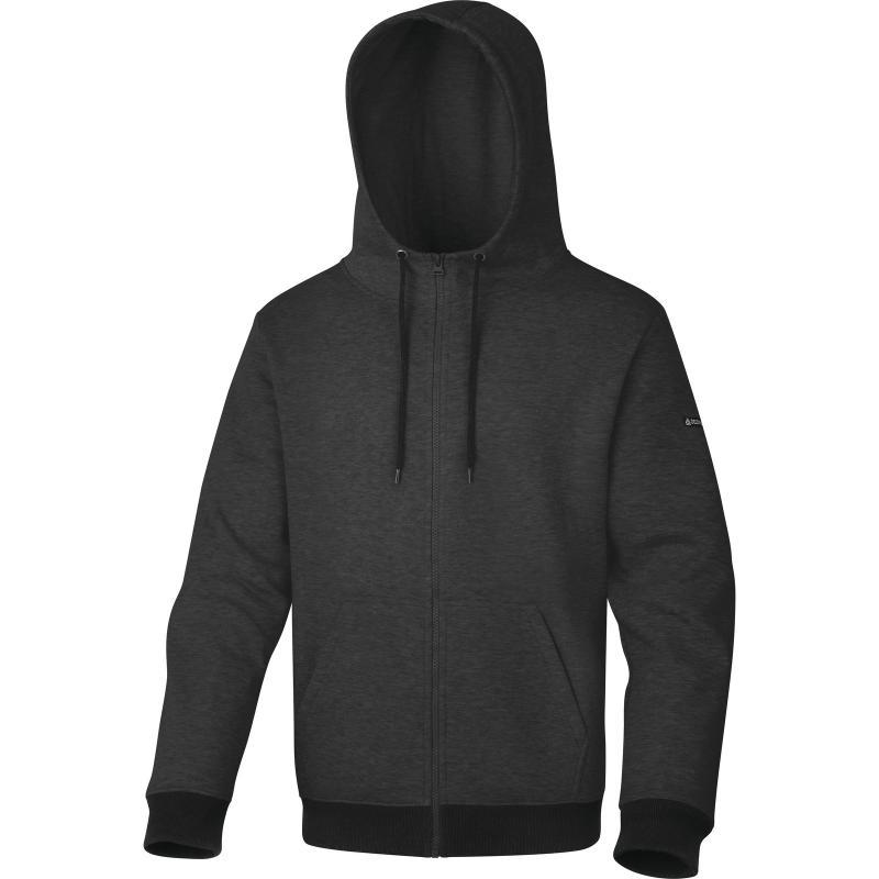 Veste sweat molleton polyester/coton Arezzo - capuche ajustable, renfort coudes, 280 g/m²_0
