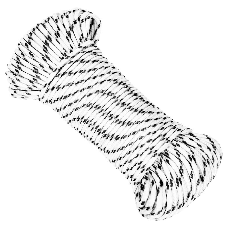 Vidaxl corde de bateau tressé blanc 4 mmx50 m polyester 152752_0
