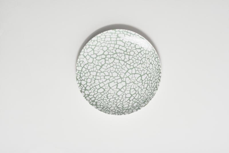 ASSIETTE COUPE PLATE ROND VERT PORCELAINE Ø 28 CM BOTANIC ARIANE