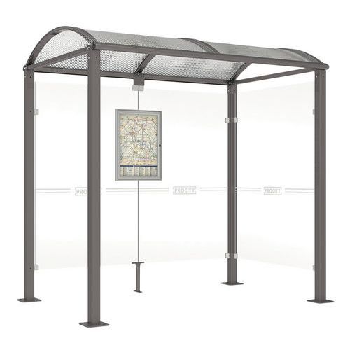 ABRI BUS VOÛTE 2.50 M - 1 BARDAGE LATÉRAL - GRIS PROCITY - PROCITY