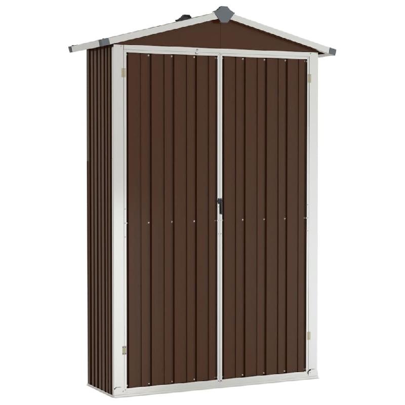 Abri de jardin Marron 116x45x175 cm Acier galvanisé Modèle Atlas Office - 46304_0