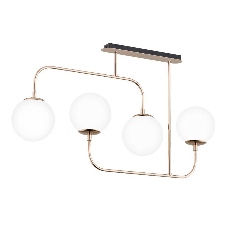 ALFA PLAFONNIER TREVI, À QUATRE LAMPES, OR/BLANC